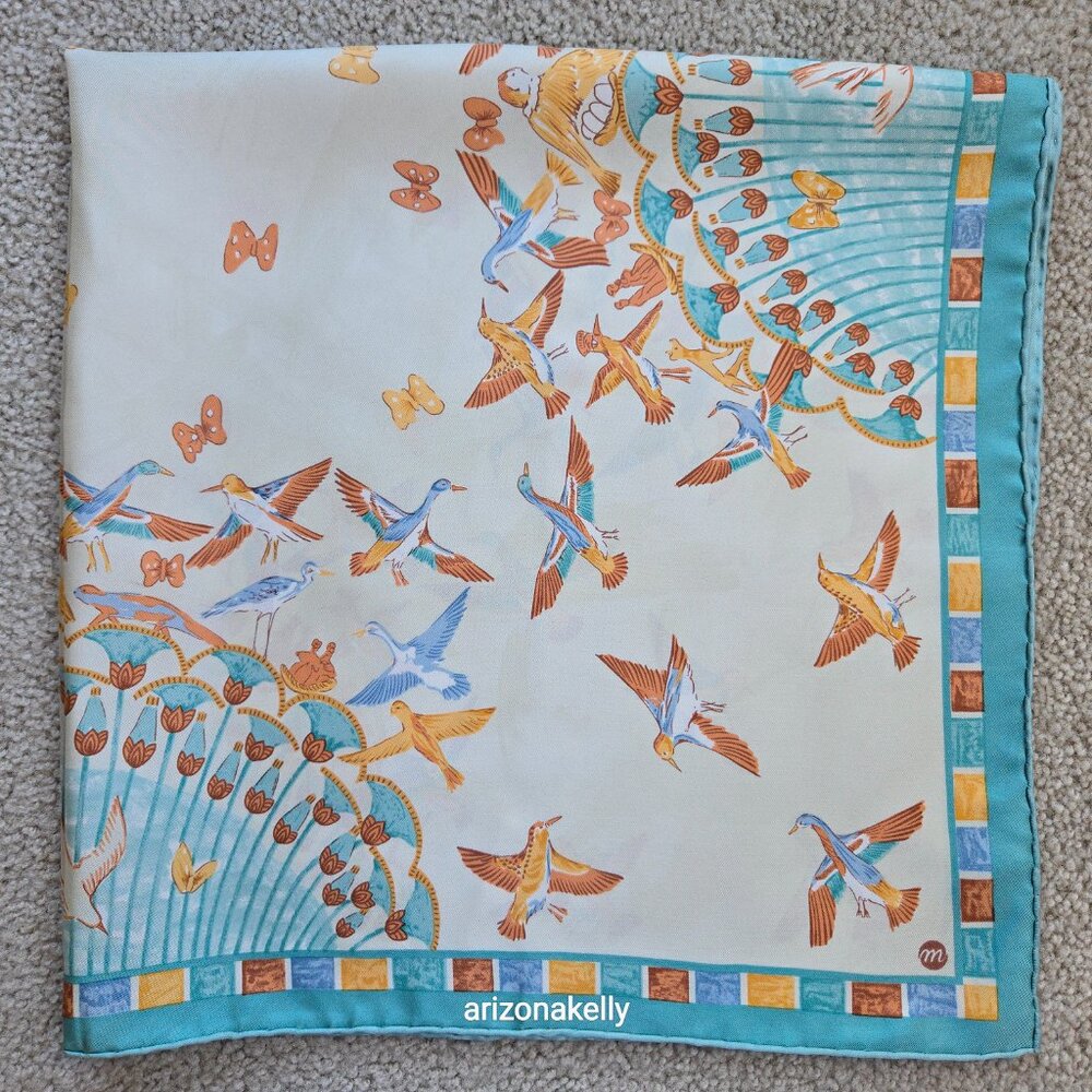 Silk Scarf Hand-Rolled Birds Réunion des Musées Nationaux France - Picture 13 of 13